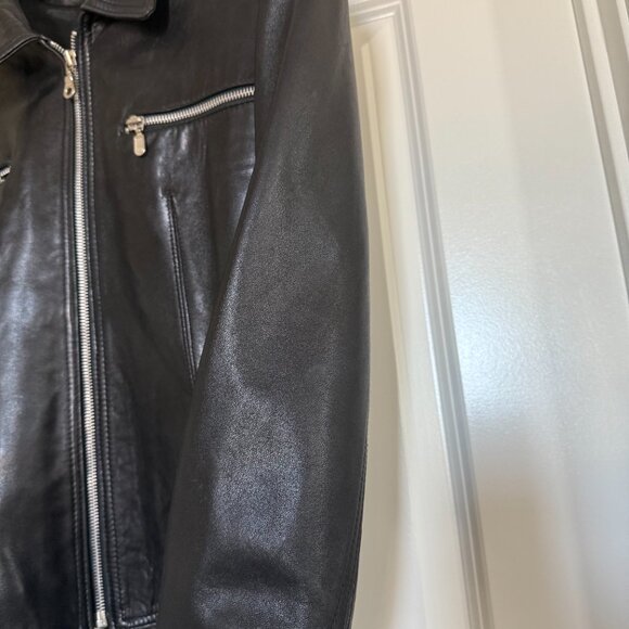 Vintage 90s Genuine Leather Boxy Jacket Laurence Roy sz Large Classic - Picture 5 of 15